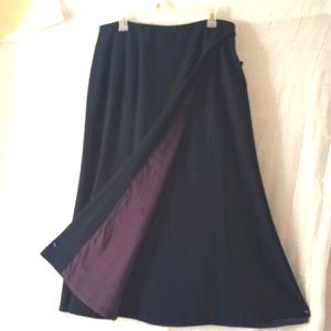 RARE 1980s, Wool Wrap Skirt, Jet Black, Sz 14, NWT